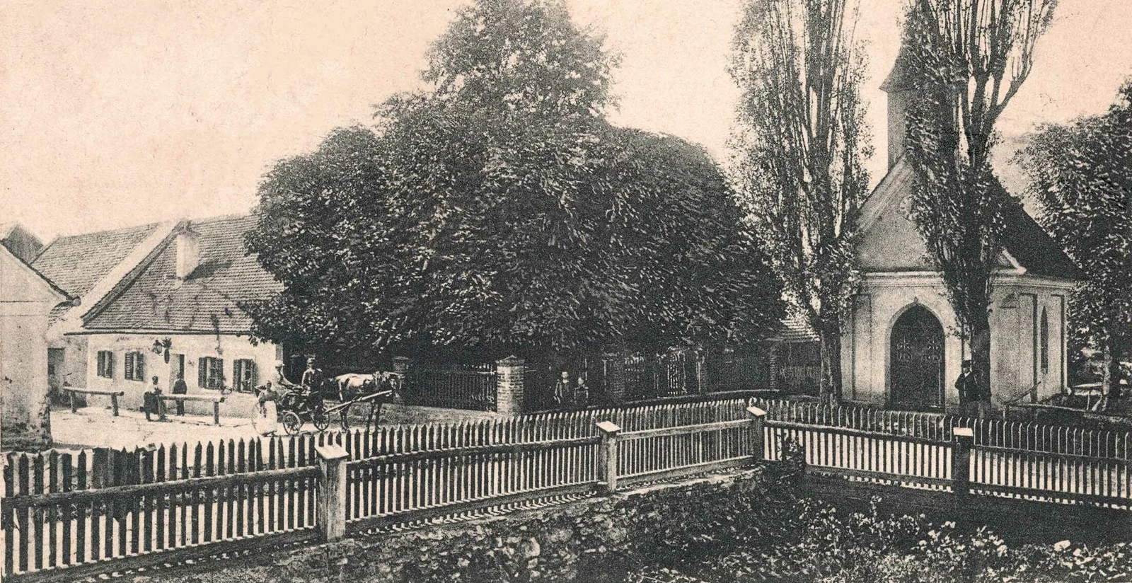 Historische Aufnahme von Gottfried Ehrenfrieds Gasthaus aus dem Jahr 1898